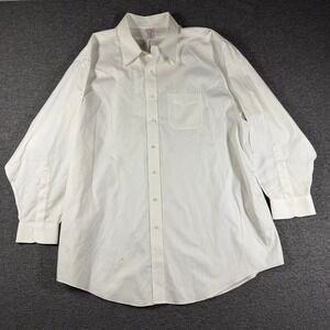 Brooks Brothers Madison Non-Iron Supima Cotton Dress Shirt White 18.5 35 Mens